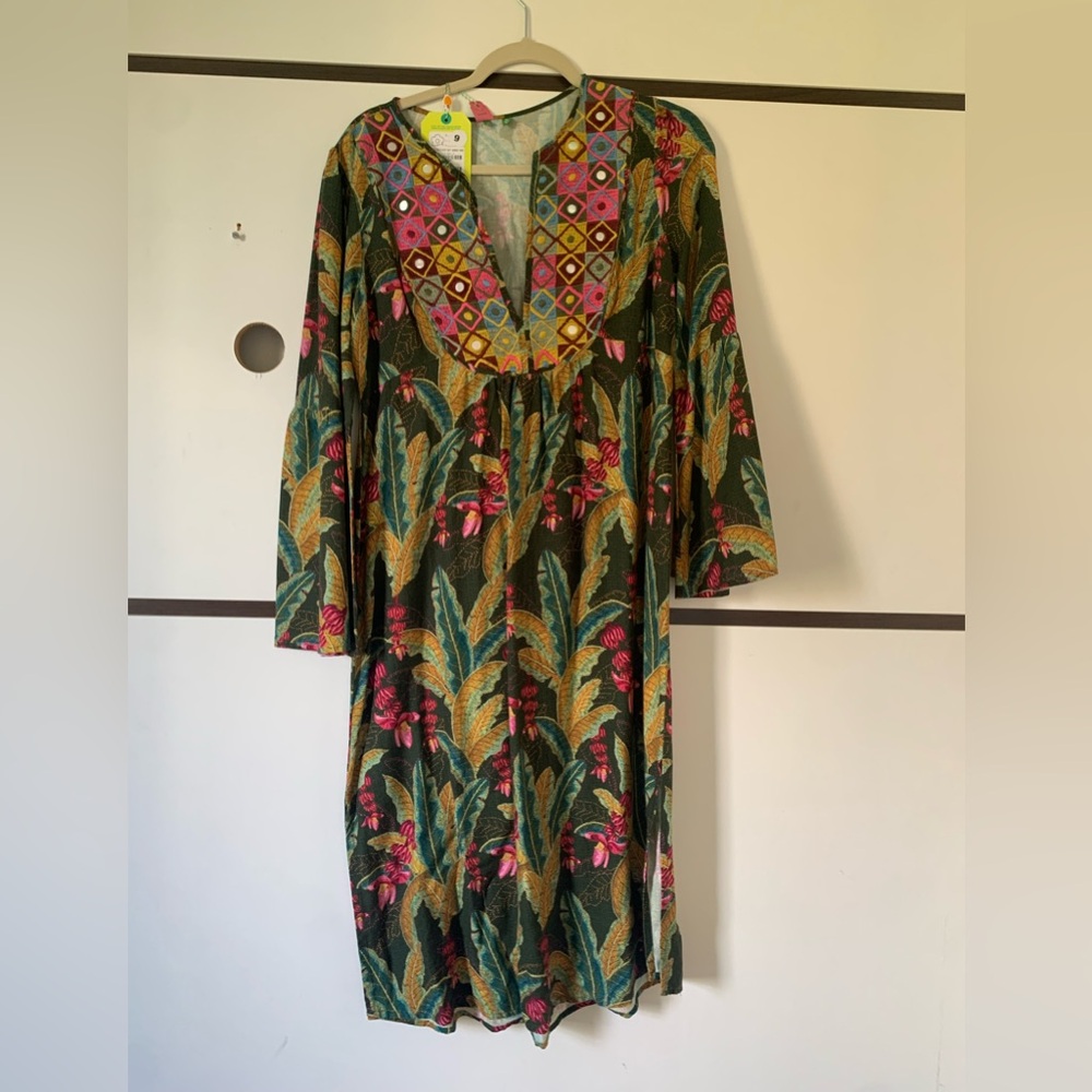 FARM Rio Made In Brazil Tropical Long Sleeve Dress